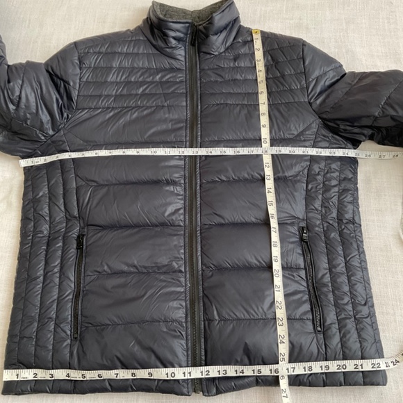 MICHAEL KORS ZIP DOWN REVERSIBLE PUFFER NAVY GREY JACKET SIZE L - Picture 9 of 13